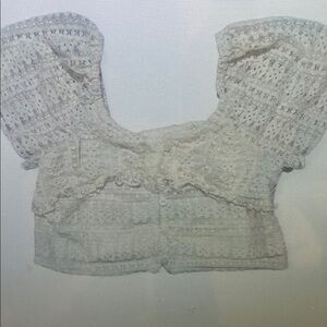 Charming Cream Lace Kids Blouse